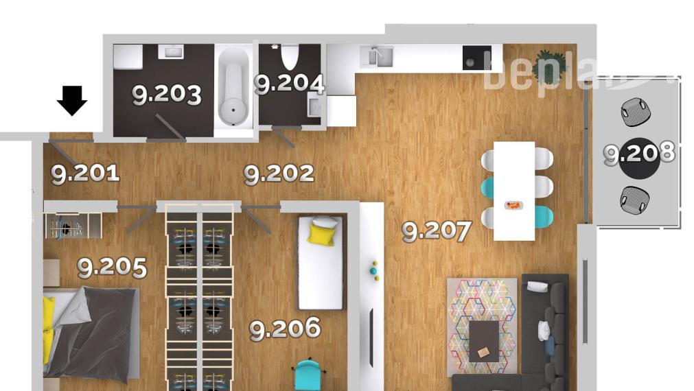 Projekt NOVÁ TULIPA Kvetoslavov - Byt A3.9