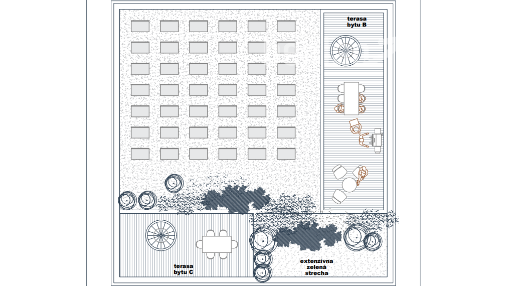 Na predaj priestranný 3-izbový byt s unikátnou strešnou terasou v novostavbe v Hrubej Borši